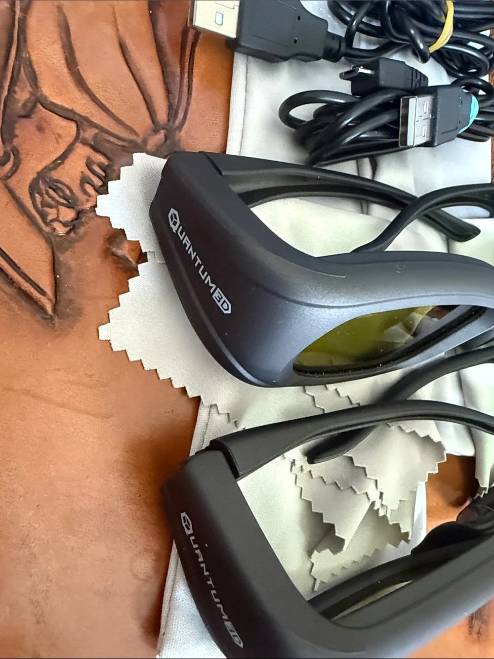 Quantum 3D Glasses-2 Pack! Incl 2 ea protective bags, cords, cleaning cloths.